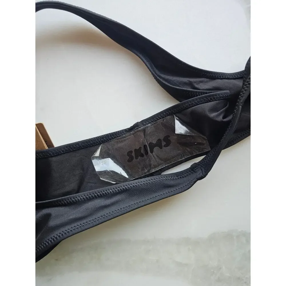 NWT SKIMS Recycled Swim Black Bikini Set Sz Lg